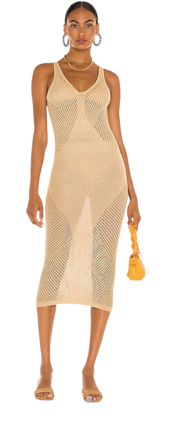 celebrity-vacation-styling-revolve-nude-crochet-maxi-dress